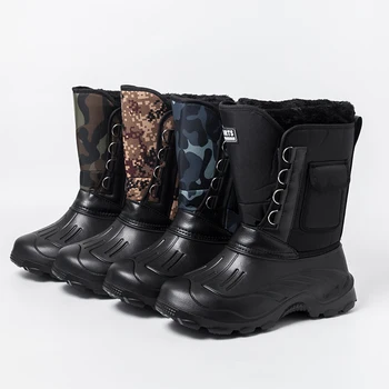 Водоустойчив мъжки зимни обувки 2022, Нескользящие мъжки Зимни обувки, обувки на платформа, Мъжки обувки, Армията къс плюшен мъжки зимни обувки, плюс-Размер 46 5