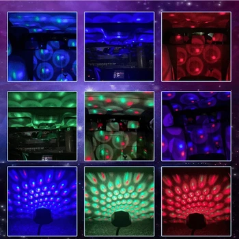 Управление на Музиката Мини Led Авто Цветна Звездна Нощна Лампа на Проектора С DJ Лампа USB Регулируема Декоративна Лампа Аксесоари 2