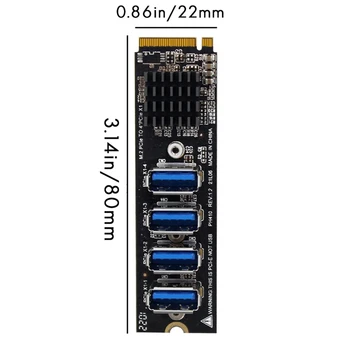 USB 3.0 PCI-E Странично Card M. 2 За PCIE Удължител Странично Card Адаптер 4 Порта PCI-Express Адаптер За Mac Os Windows Linux 2