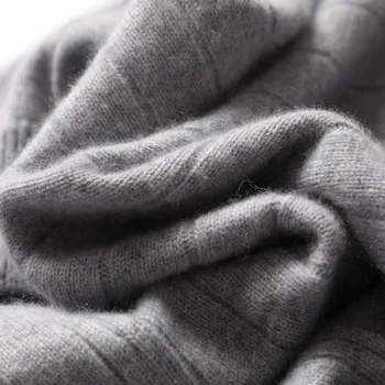 BELIARST 100% Вълнен Пуловер с Яка поло от чиста вълна на мълния, Дамски Ежедневни Плетени Блузи, Есенно-Зимно Яке Оверсайз 3