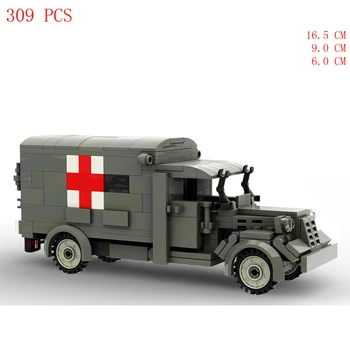 гореща военна техника WW2 техническа армия Германия Opels Блиц Медицинско снабдяване на Колективните превозни средства военен Блок тухлени играчки подарък 2