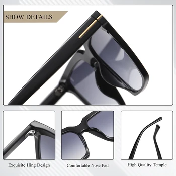 CRIXALIS Луксозни Дамски Слънчеви очила 2023 Модни Квадратни Големи Декоративни Слънчеви очила Женски Мъжки UV400 С Антирефлексно покритие zonnebril heren 5