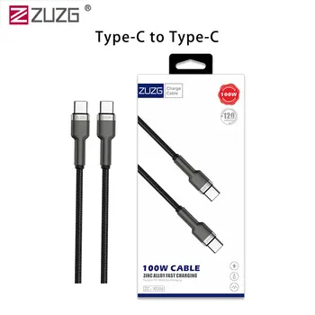 ZUZG 120 W 6A TypeC към Type C C USB Цинк Сплав Мазна Найлон Плитка OD4.0 1,2 м C за C Кабел за Samsung, Huawei, Xiaomi бързо зарядно устройство 2