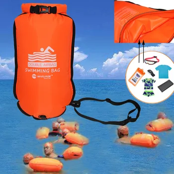 20L Надуваема Чанта За Съхранение за Плуване, Суха Чанта За Теглене, Двойна Въздушна Чанта За Плуване, Сигналната Чанта За Обучение по Безопасност