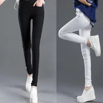Модни дамски Панталони, Универсални Прилепнали Панталони-молив, Модерен Есенно-зимни Плътни Тесни Панталони-молив 1