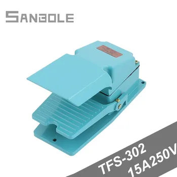 Foot switch TFS-302 TFS302 Сребърни контакти Алуминиев корпус 15A250V крак контролер с самоустанавливающимся захранването