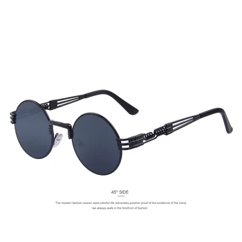 Дамски Слънчеви очила В Стил Steampunk, Мъжки Ретро Кръгли Слънчеви очила, Метални Слънчеви очила, Мъжки Слънчеви очила с UV400 2