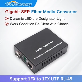 Gigabit SFP до RJ-45, Оптичен Медиаконвертер 1000Mpbs SFP Оптичен Комутатор Ethernet SFP Модул, Съвместим със Cisco/Mikrotik/HW