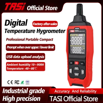 ТАСИ TA622A/B Цифрово Измерване на Температура и Влажност на въздуха, Термометър, точност ръководят Гигротермограф, Влагомер с дръжка, Влагомер