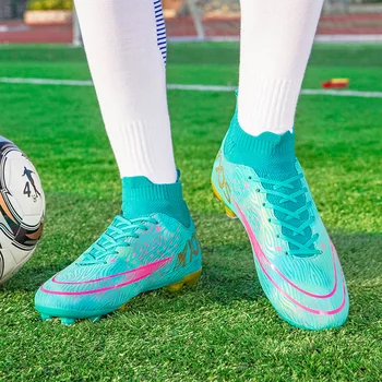 SENAGE Висококачествени Мъжки футболни Обувки TF/FG с високи щиколотками, Дишаща Футболни Обувки, Улични Професионални Спортни Футболни Обувки 3