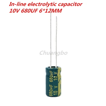 30шт 10V680 на uf 6*12 680 icf 10 В Ниско съпротивление esr/Импеданс висока честота на алуминиеви електролитни кондензатори размер на 6*12 мм, 10 680 icf 20% 1