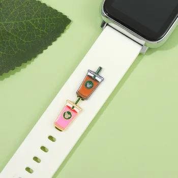 1бр Кафе Каишка за Часовник Декоративна Обтегач под формата на Лапи за Apple Watch Band Приказно Метални Нитове Аксесоари за Iwatch Силикон Гривна 3