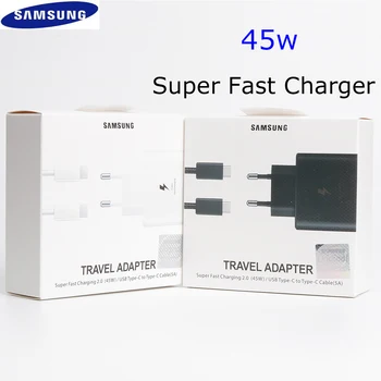 Samsung 45 W Зарядни Устройства Бързо Истинско Зарядно Устройство Type C Зарядно устройство USB-C Chargeurs CABL За Galaxy S22 20 Ultra Note10 + 5G Z Fold3