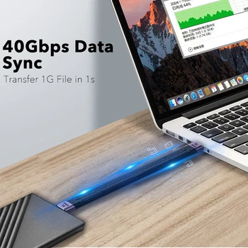 USB 4.0 Gen3 40 Gbit/с Thunderbolt Кабел 3 SSD за синхронизация на данни PD 100 W 5A Бързо зареждане от USB Type C C до 8К @ 60 Hz USB-C за MacBook Pro 4