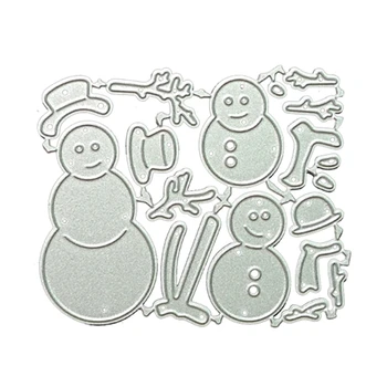 Коледни снежни човеци Метални Режещи Удари Шаблони САМ Албум За Scrapbooking Хартиена Картичка 1