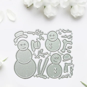 Коледни снежни човеци Метални Режещи Удари Шаблони САМ Албум За Scrapbooking Хартиена Картичка 3
