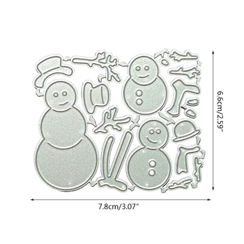 Коледни снежни човеци Метални Режещи Удари Шаблони САМ Албум За Scrapbooking Хартиена Картичка 4