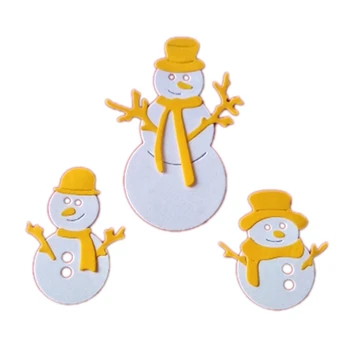 Коледни снежни човеци Метални Режещи Удари Шаблони САМ Албум За Scrapbooking Хартиена Картичка 5