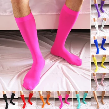 Мъжки Секси Чорапи-Тънки Чорапи, рокли, Чорапи, Меки Еластични Чорапи До Коляното, Невидими Безшевни Дишащи Прозрачни Чорапи-Тръба 5