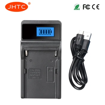JHTC NP-F550 LCD ДИСПЛЕЙ USB Батерия Зарядно Устройство за Sony NP F970 F750 F770 F960 F550 F530 F330 F570 CCD-SC55 TR516 TR716 TR818 TR917
