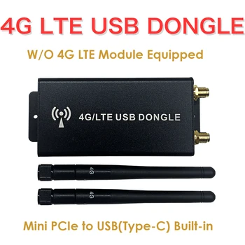 4G LTE-ключ, оборудван с промишлен мини адаптер, PCIe към USB с конектор за SIM-карти Type-C USB3.1, жак Type-C USB кабел 0