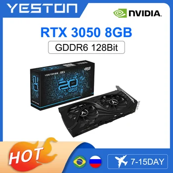 YESTON Нова графична карта GeForce RTX 3050 8G GDDR6 RTX3050-8G 8 GB ДЕТСКА графика 128 BIT NVIDIA placa de vídeo Аксесоари 0