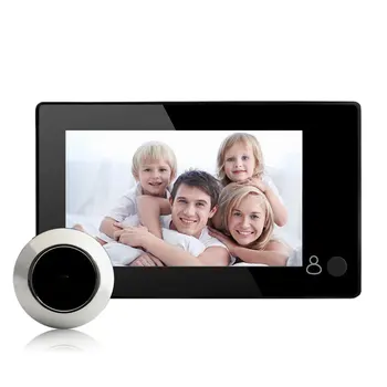 4.3-инчов LCD дисплей 2MP 160 Градуса Широкоъгълен HD видео домофон Визуален Звънец Око, За да Видите 0
