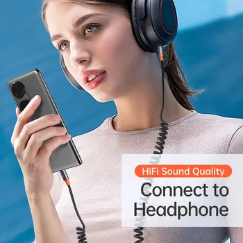 Mcdodo Аудио Кабел Адаптер Тип C ДО DC 3,5 мм Разтегателен Високоговорител Кабел За Xiaomi Samsung, Huawei Android Телефон OTG Жак Aux Тел 4
