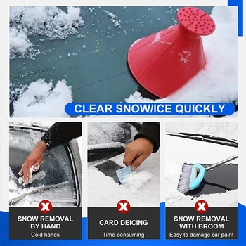 Зимна Auto Magic Прозореца На Колата На Предното Стъкло На Колата Стъргалка За Лед Във Формата На Фуния, За Премахване На Сняг Антиобледенитель Конус 2022 Нов Стъргало За Автомобилни Стъкла 4