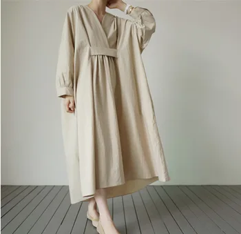 Свободно женствена рокля за бременни, пуловер с V-образно деколте, сив 22 0